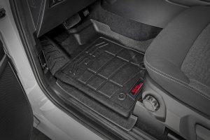 Ford Ranger Floor Mats - Front + Rear - Rough Country - Sure-Fit - '24-'25